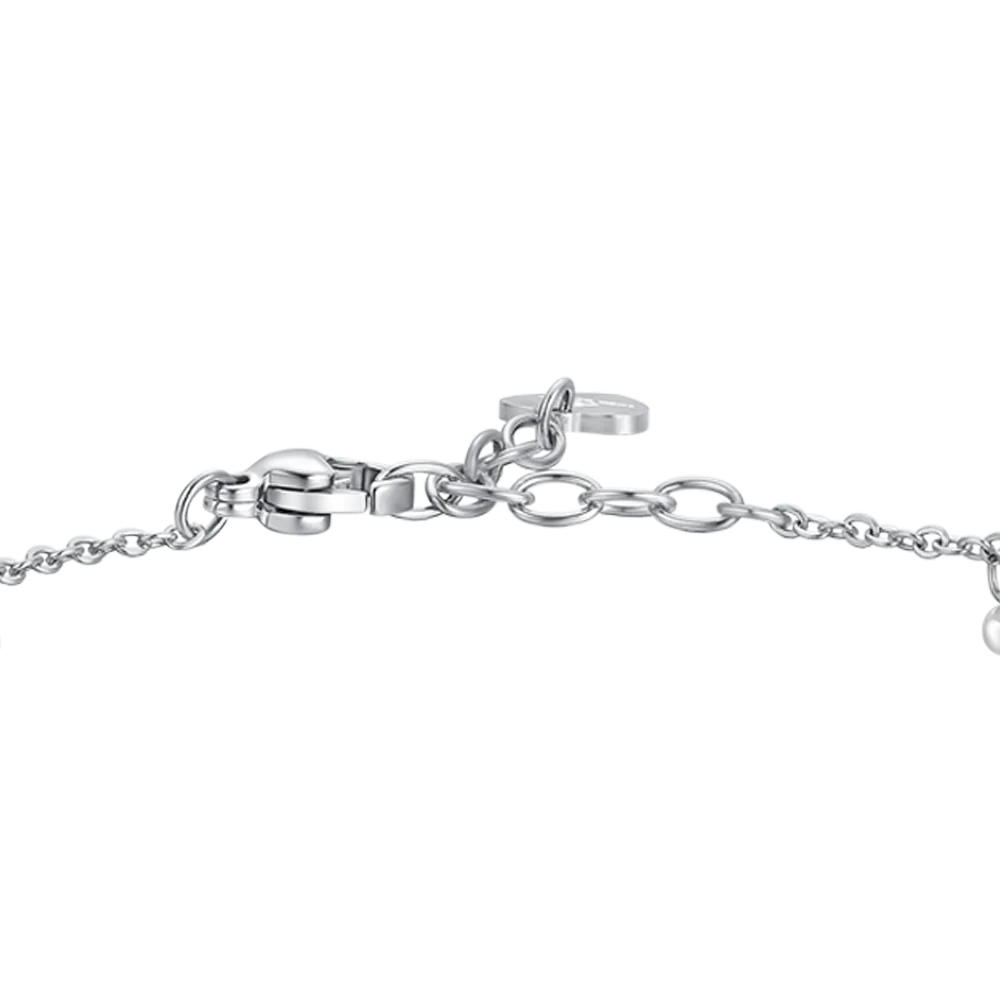BRACCIALE DONNA IN ACCIAIO CON PERLE BIANCHE - Image 5