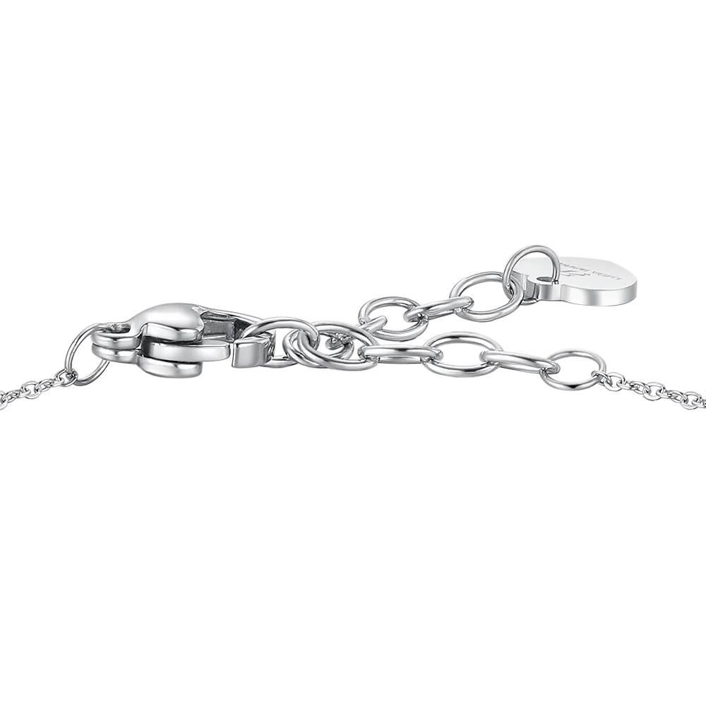 BRACCIALE DONNA IN ACCIAIO CON PERLE E CUORE - Image 6