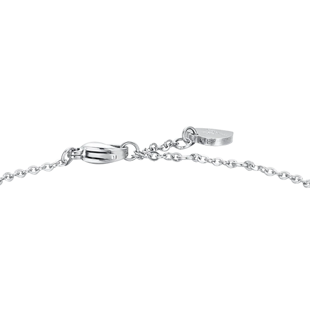 BRACCIALE DONNA IN ACCIAIO CON PERLE SINTETICHE E CUORE - Image 5