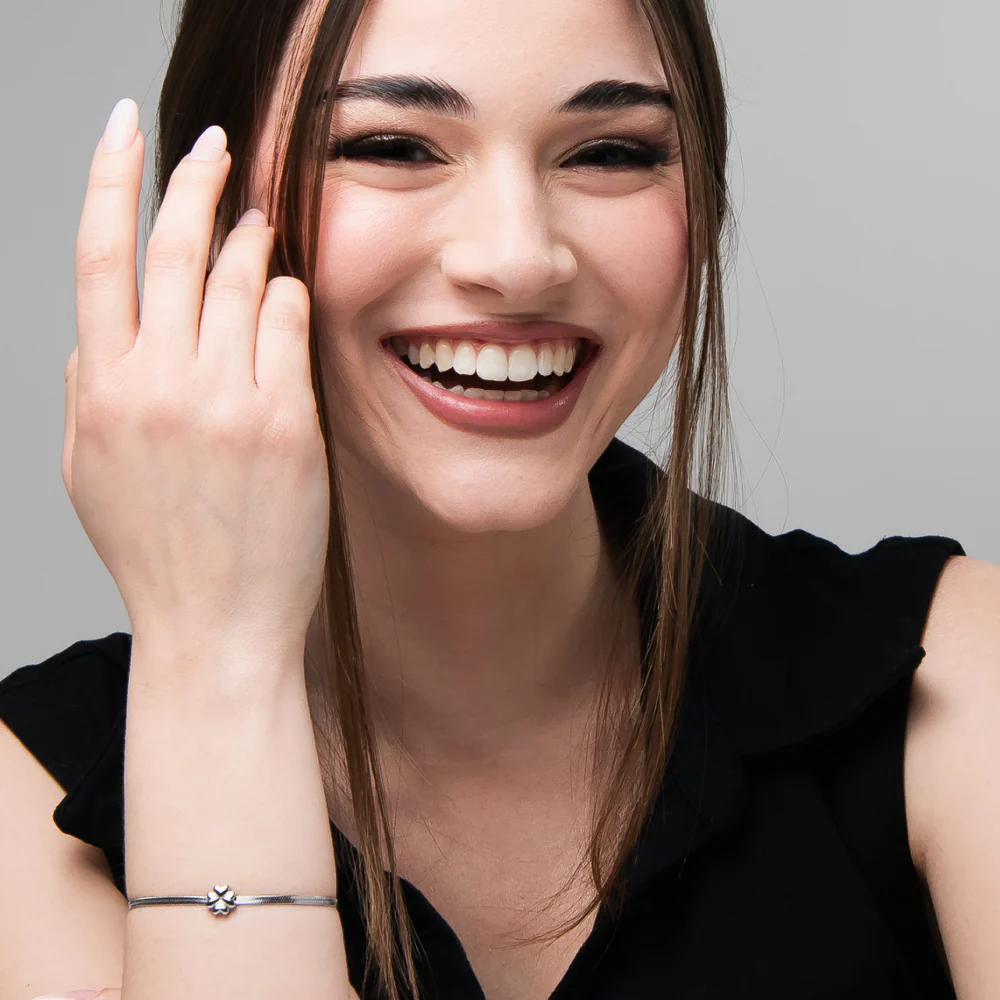 BRACCIALE DONNA IN ACCIAIO CON QUADRIFOGLIO - Image 3