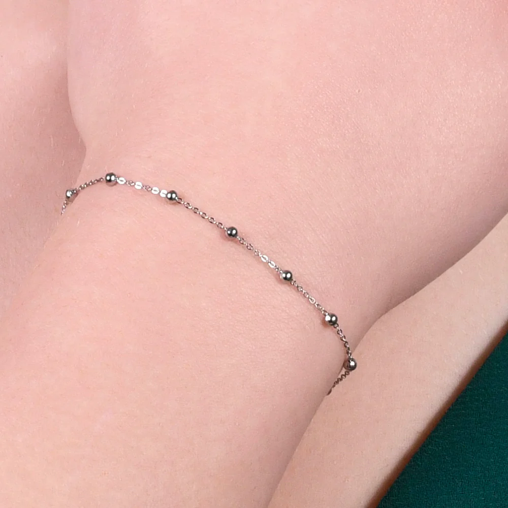 BRACCIALE DONNA IN ACCIAIO CON SFERE - Image 2