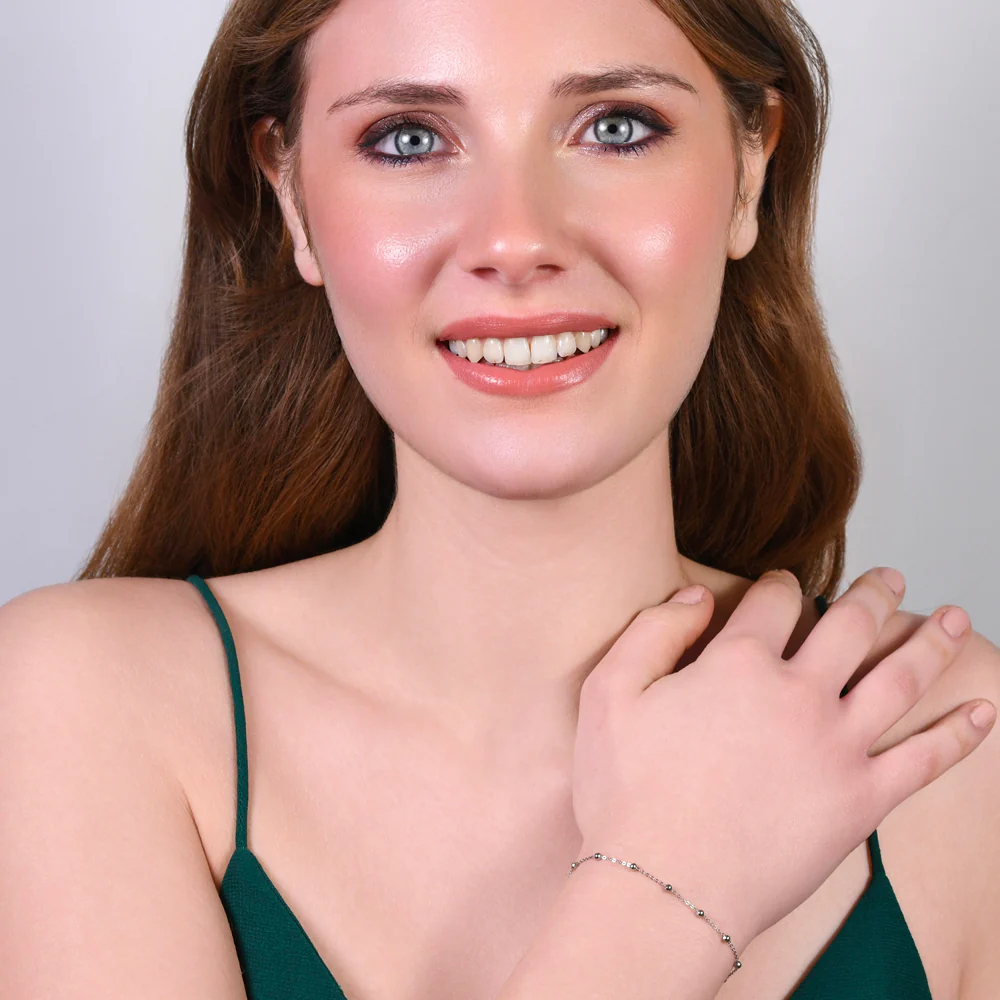 BRACCIALE DONNA IN ACCIAIO CON SFERE - Image 3