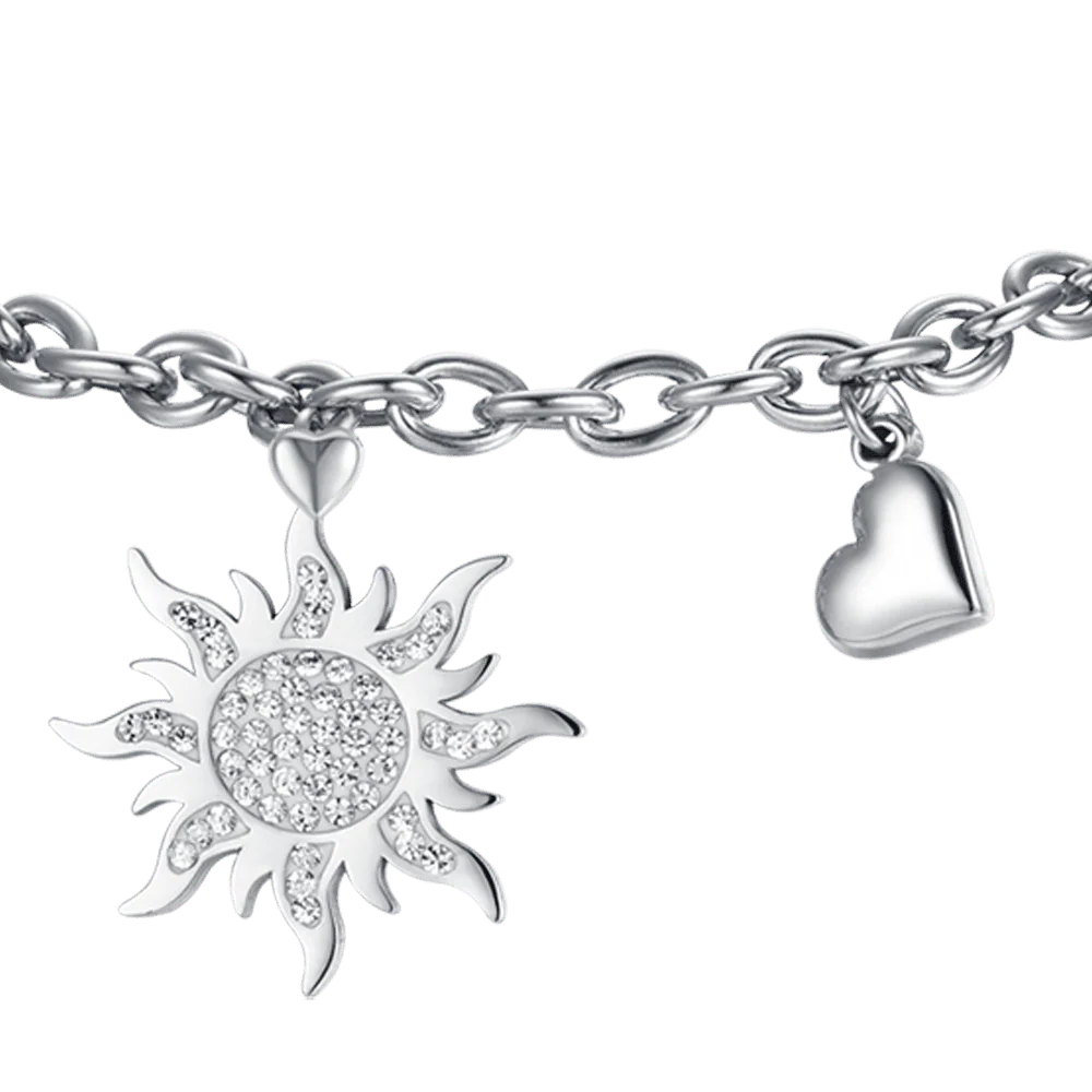 BRACCIALE DONNA IN ACCIAIO CON SOLE CON CRISTALLI BIANCHI - Image 4