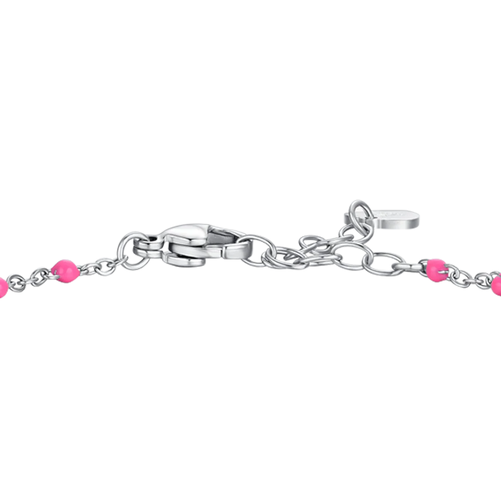 BRACCIALE DONNA IN ACCIAIO CON STELLA, CRISTALLO E PIETRE CON SMALTO FUCSIA - Image 5
