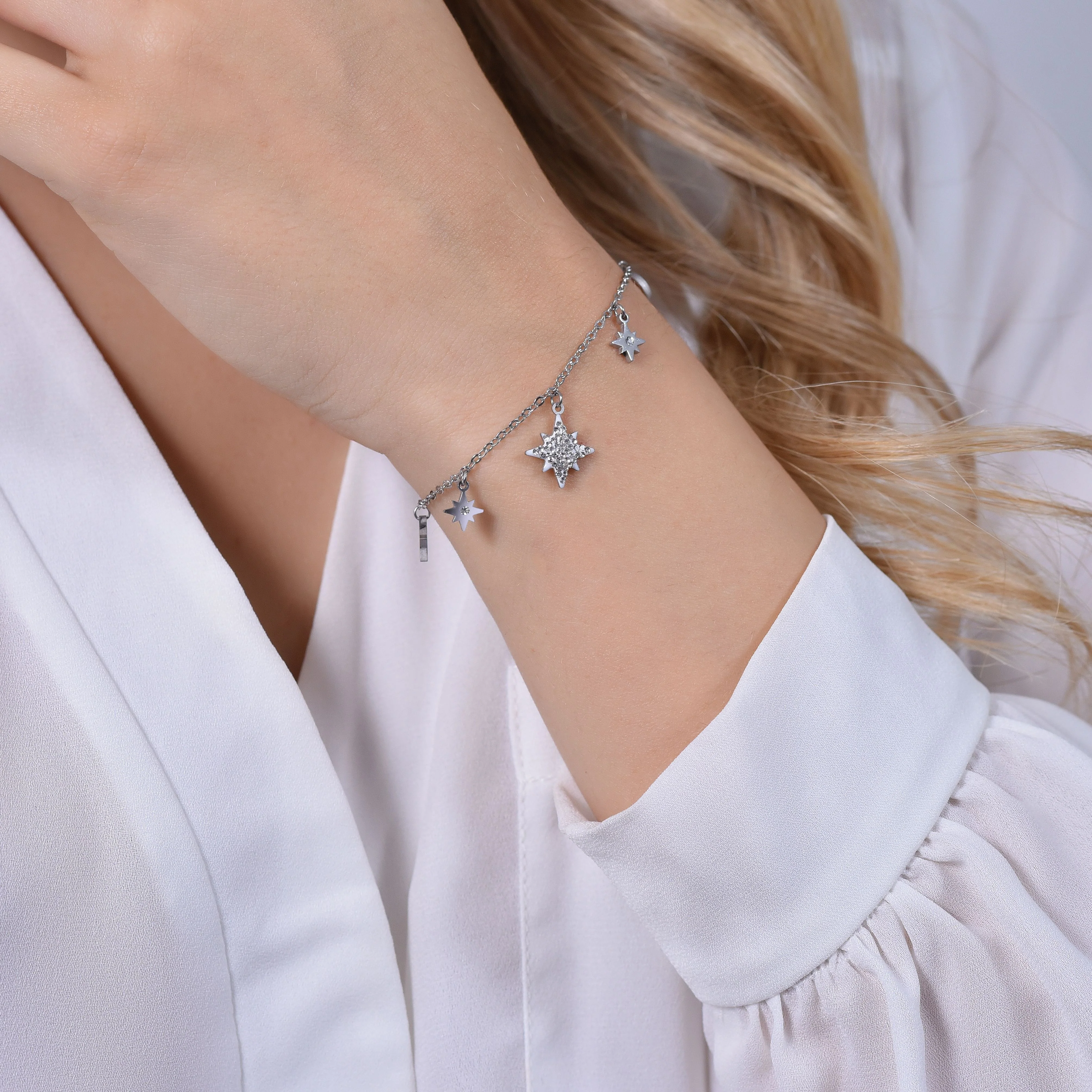 BRACCIALE DONNA IN ACCIAIO CON STELLA DI SISSI - Image 2