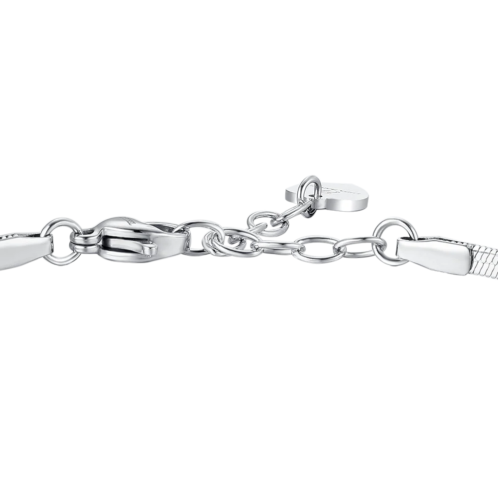 BRACCIALE DONNA IN ACCIAIO CON ZIRCONE ROSA - Image 6