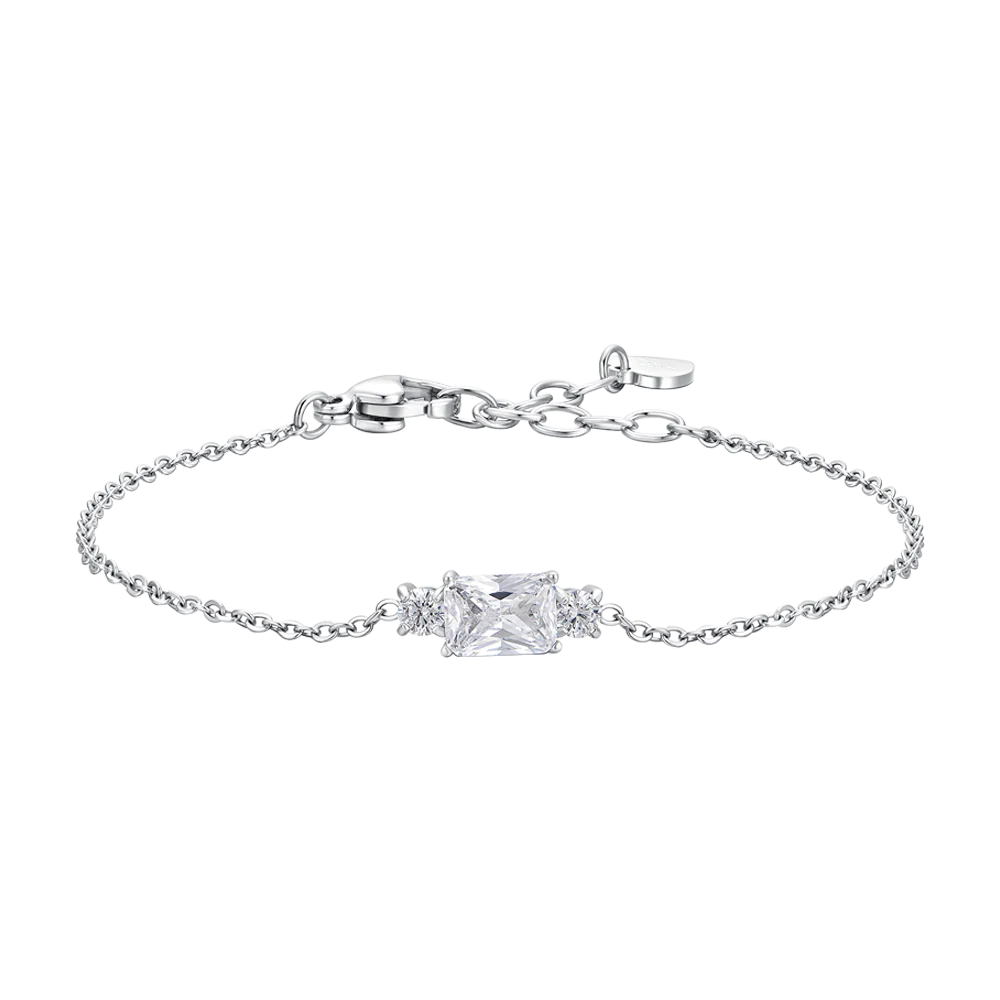 BRACCIALE DONNA IN ACCIAIO CON ZIRCONI BIANCHI