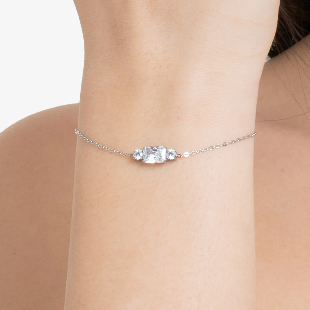 BRACCIALE DONNA IN ACCIAIO CON ZIRCONI BIANCHI - Image 2