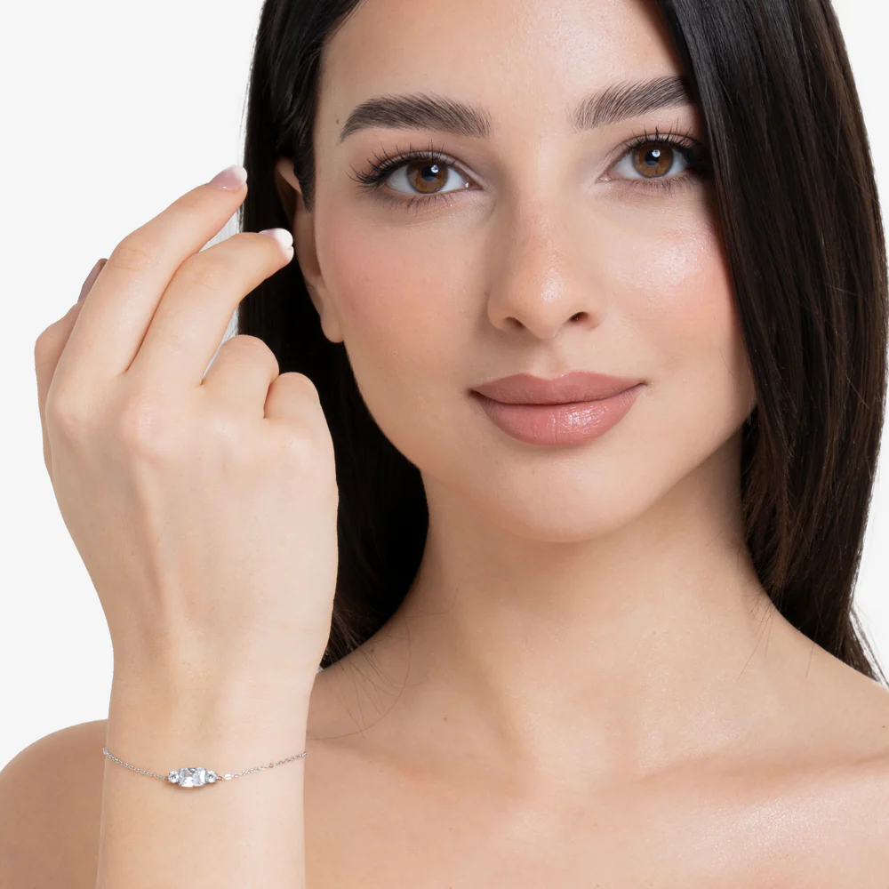 BRACCIALE DONNA IN ACCIAIO CON ZIRCONI BIANCHI - Image 3