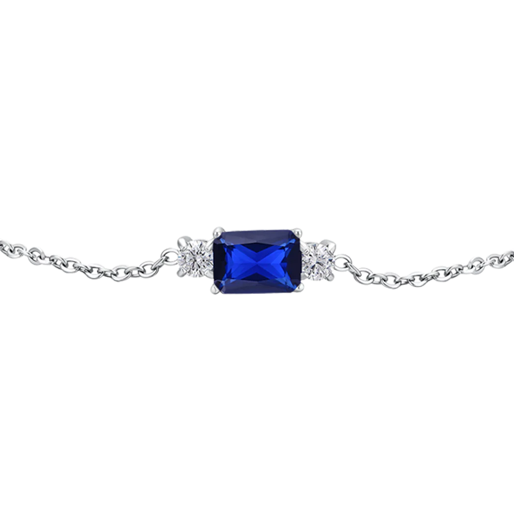 BRACCIALE DONNA IN ACCIAIO CON ZIRCONI BLU E BIANCHI - Image 4