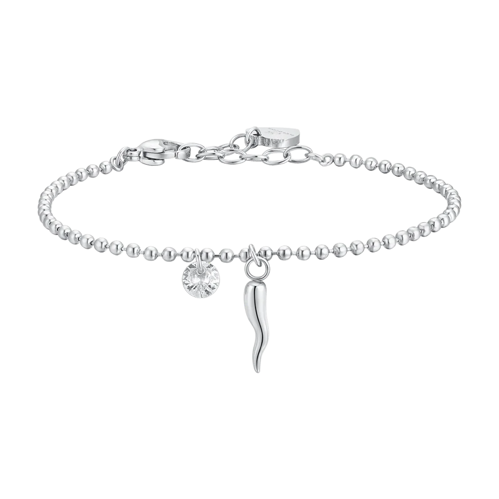 BRACCIALE DONNA IN ACCIAIO CORNO E ZIRCONE
