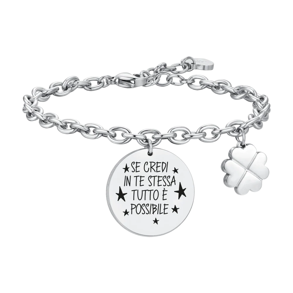 BRACCIALE DONNA IN ACCIAIO CREDI IN TE STESSA