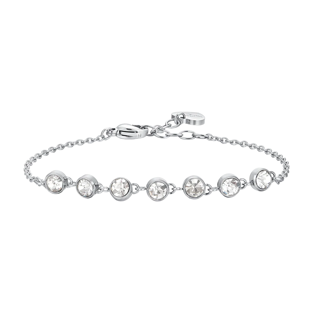 BRACCIALE DONNA IN ACCIAIO CRISTALLI BIANCHI