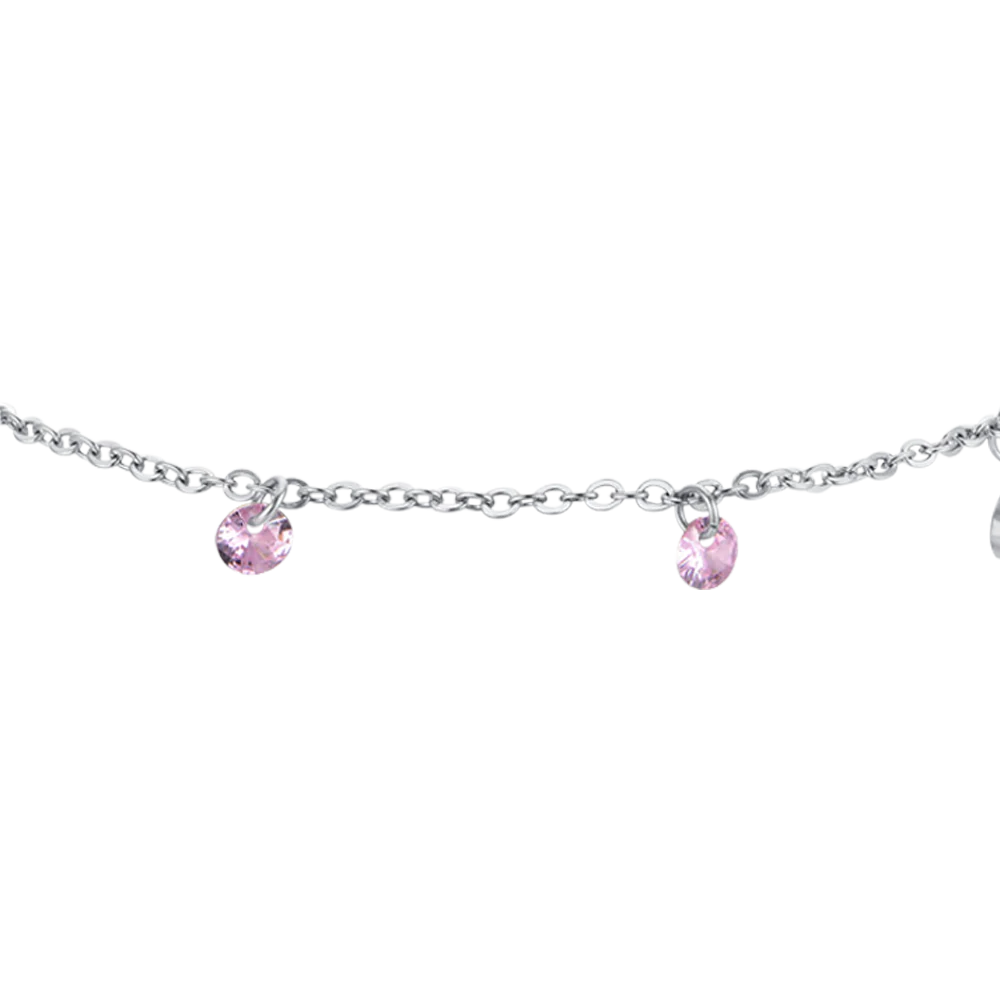 BRACCIALE DONNA IN ACCIAIO CRISTALLI ROSA - Image 4
