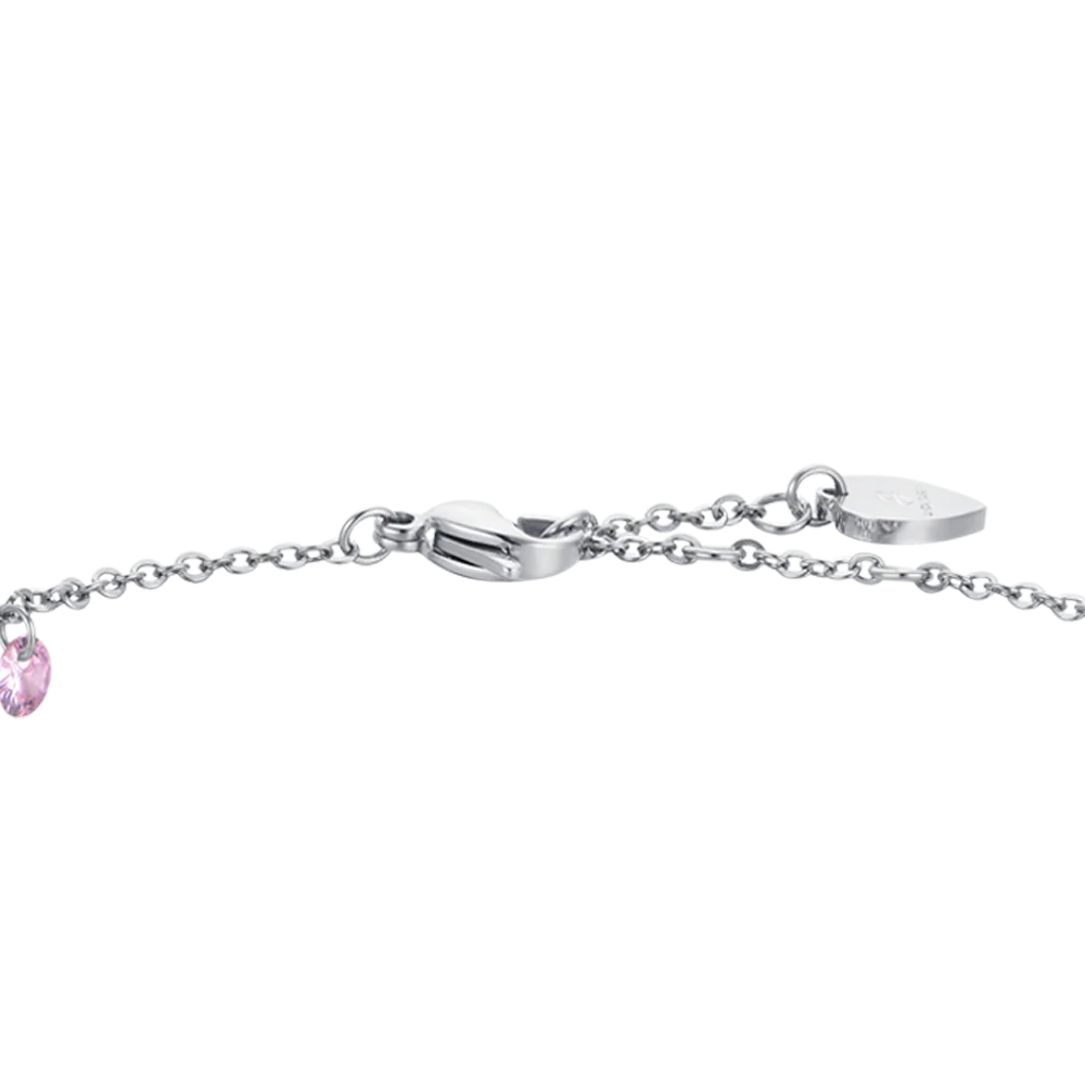 BRACCIALE DONNA IN ACCIAIO CRISTALLI ROSA - Image 5