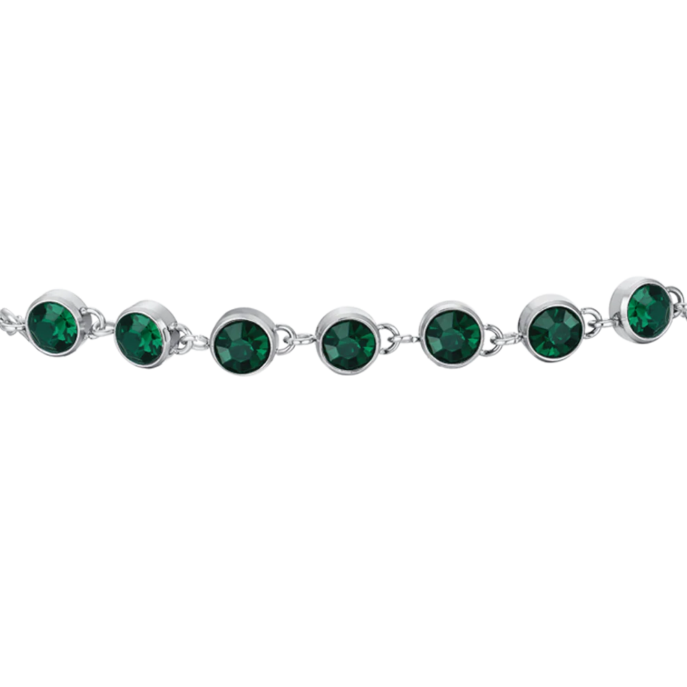 BRACCIALE DONNA IN ACCIAIO CRISTALLI VERDE - Image 4
