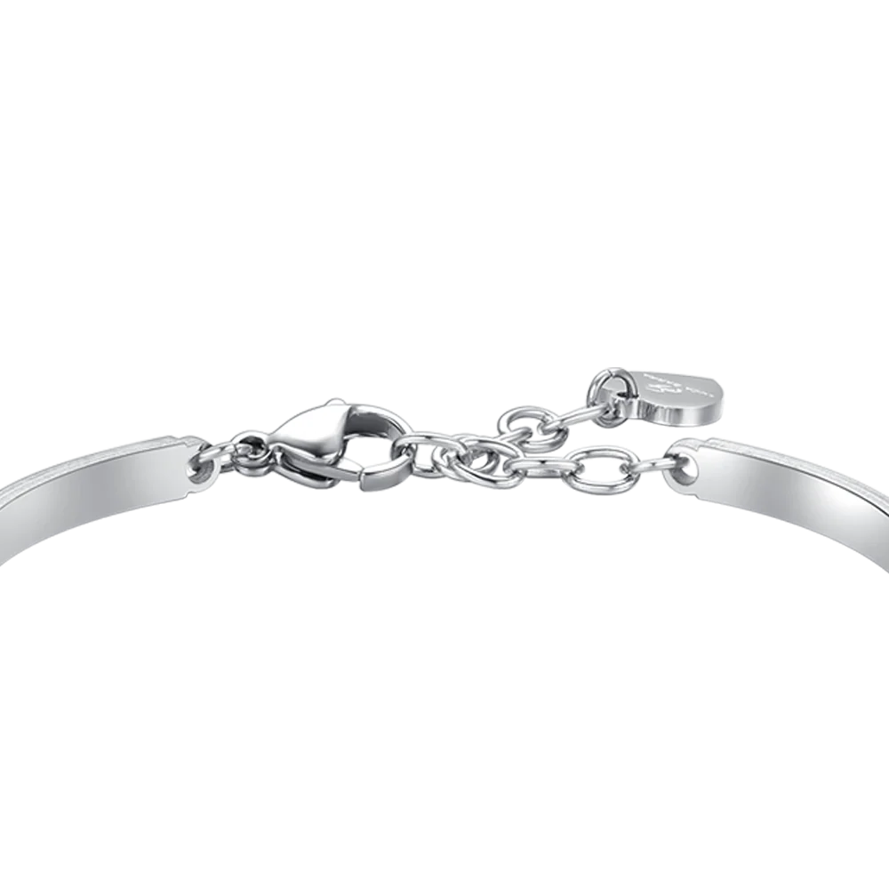 BRACCIALE DONNA IN ACCIAIO CUORE CRISTALLO ROSA E CRISTALLI BIANCHI - Image 5