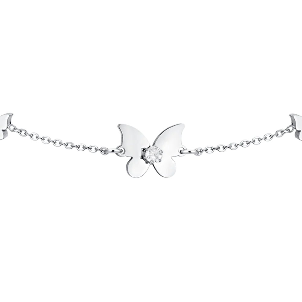 BRACCIALE DONNA IN ACCIAIO FARFALLE E ZIRCONI - Image 4