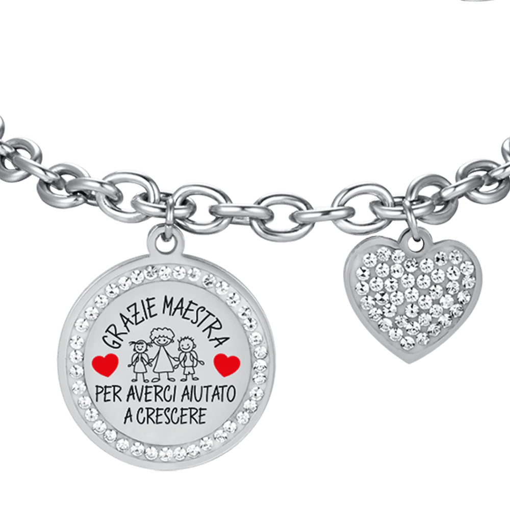 BRACCIALE DONNA IN ACCIAIO GRAZIE MAESTRA PER AVERCI AIUTATO A CRESCERE - Image 4