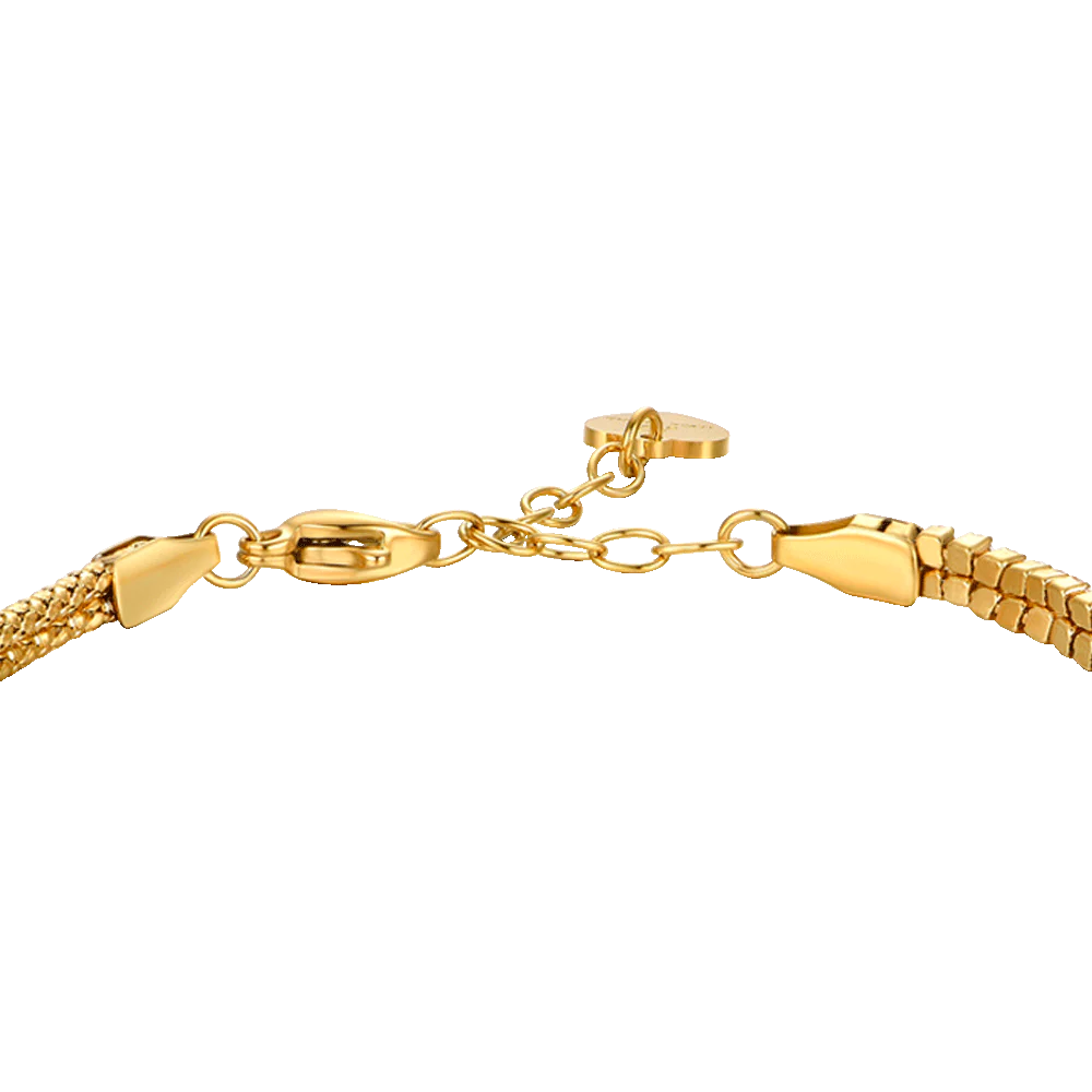 BRACCIALE DONNA IN ACCIAIO IP GOLD CON NODO E ZIRCONI ROSA - Image 5