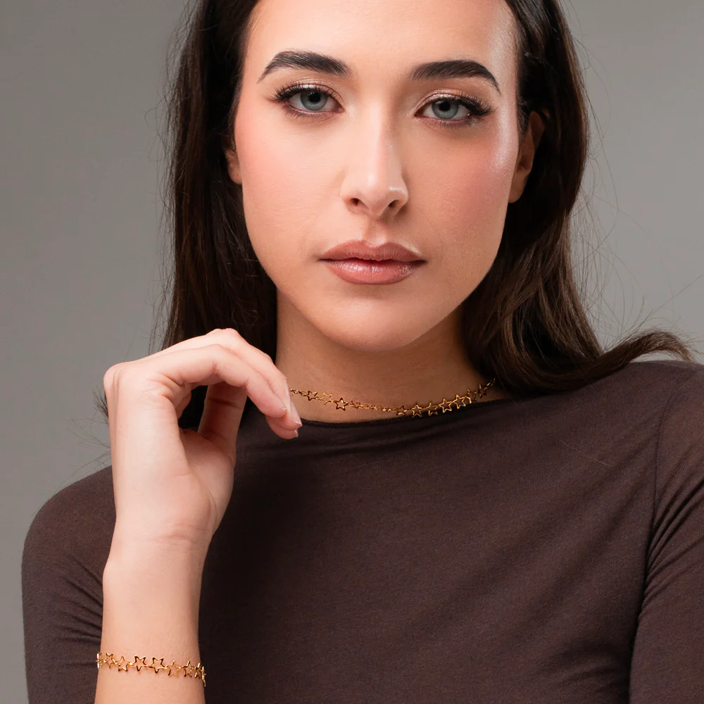 BRACCIALE DONNA IN ACCIAIO IP GOLD CON STELLE - Image 4