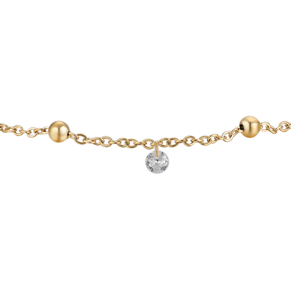 BRACCIALE DONNA IN ACCIAIO IP GOLD CON ZIRCONI BIANCHI - Image 4