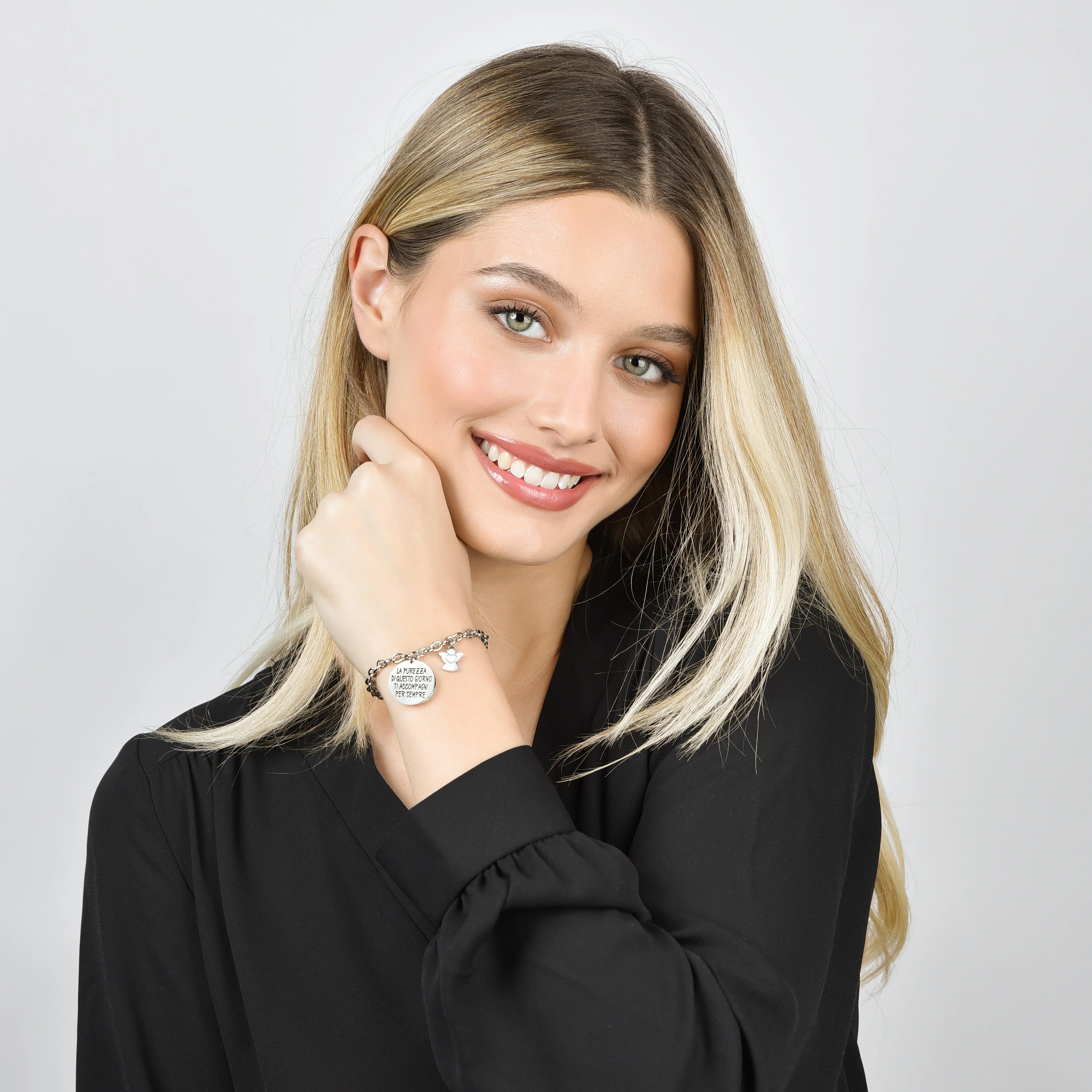 BRACCIALE DONNA IN ACCIAIO LA PUREZZA DI QUESTO GIORNO TI ACCOMPAGNI PER SEMPRE - Image 3