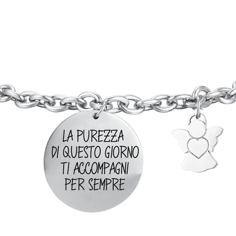 BRACCIALE DONNA IN ACCIAIO LA PUREZZA DI QUESTO GIORNO TI ACCOMPAGNI PER SEMPRE - Image 4