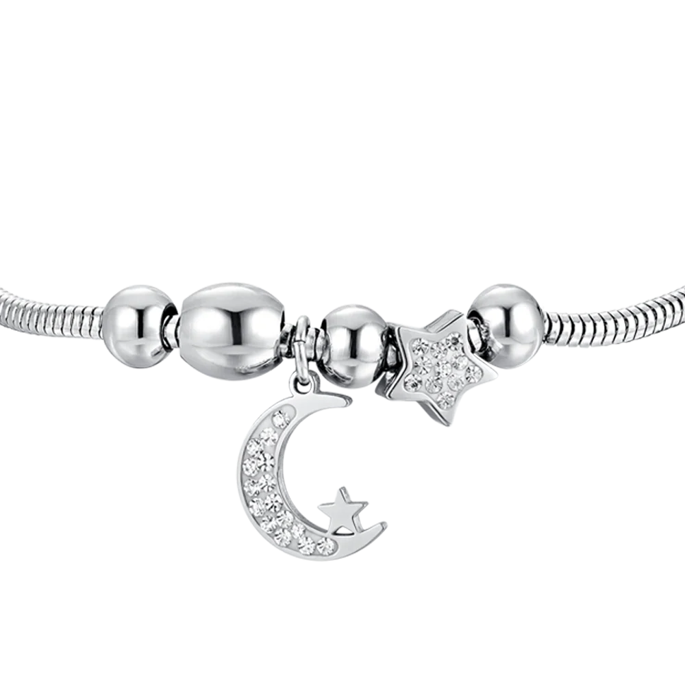 BRACCIALE DONNA IN ACCIAIO LUNA E CRISTALLI - Image 4