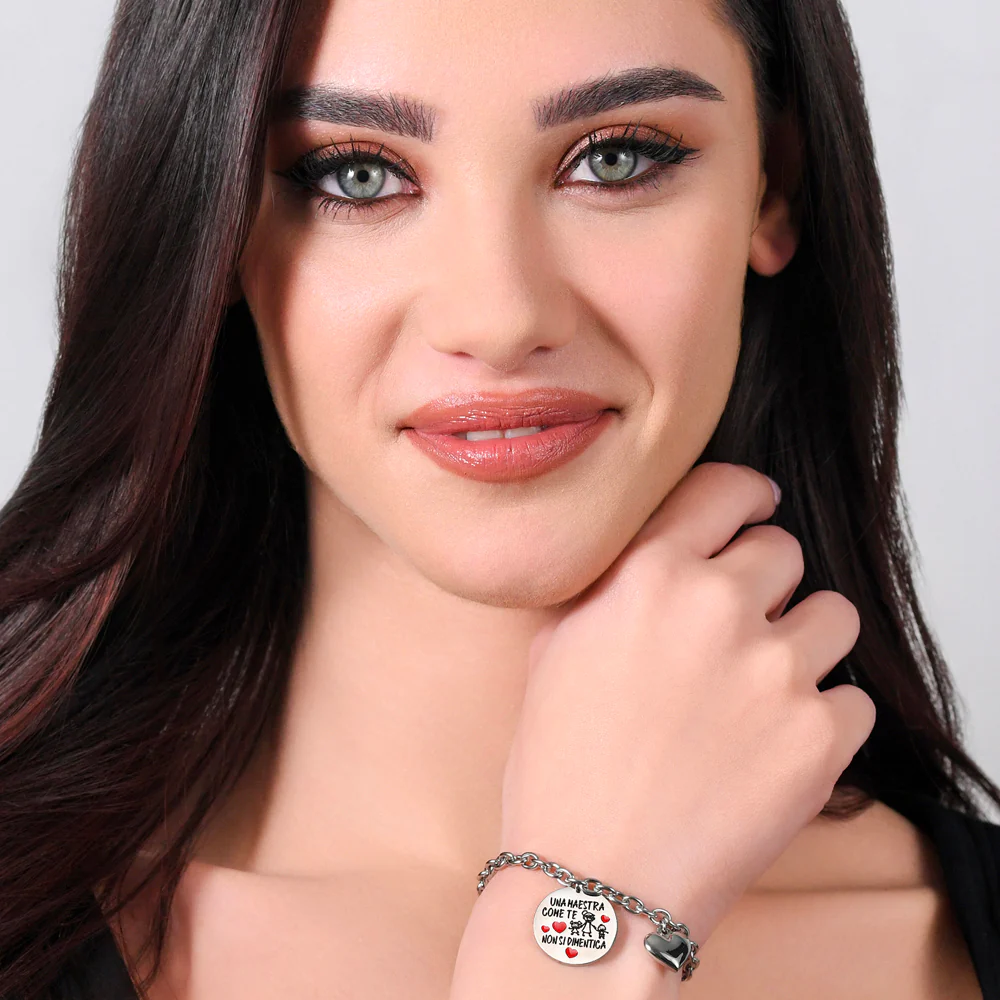 BRACCIALE DONNA IN ACCIAIO UNA MAESTRA COME TE NON SI DIMENTICA - Image 3