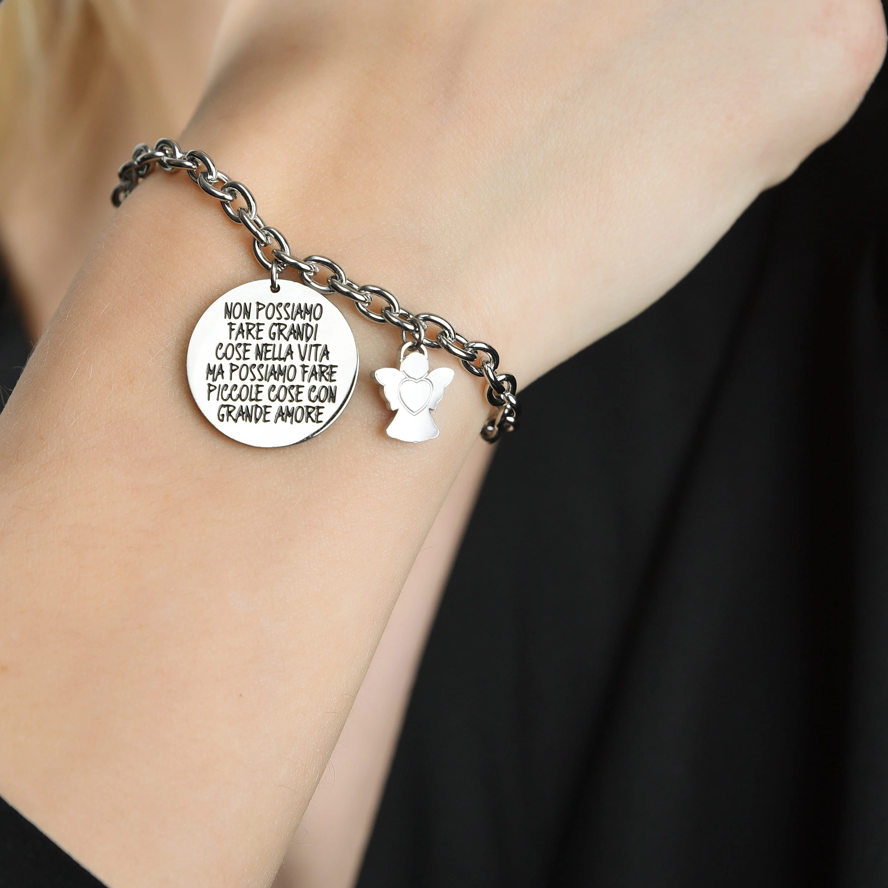 BRACCIALE DONNA IN ACCIAIO NON POSSIAMO FARE GRANDI COSE NELLA VITA MA POSSIAMO - Image 2