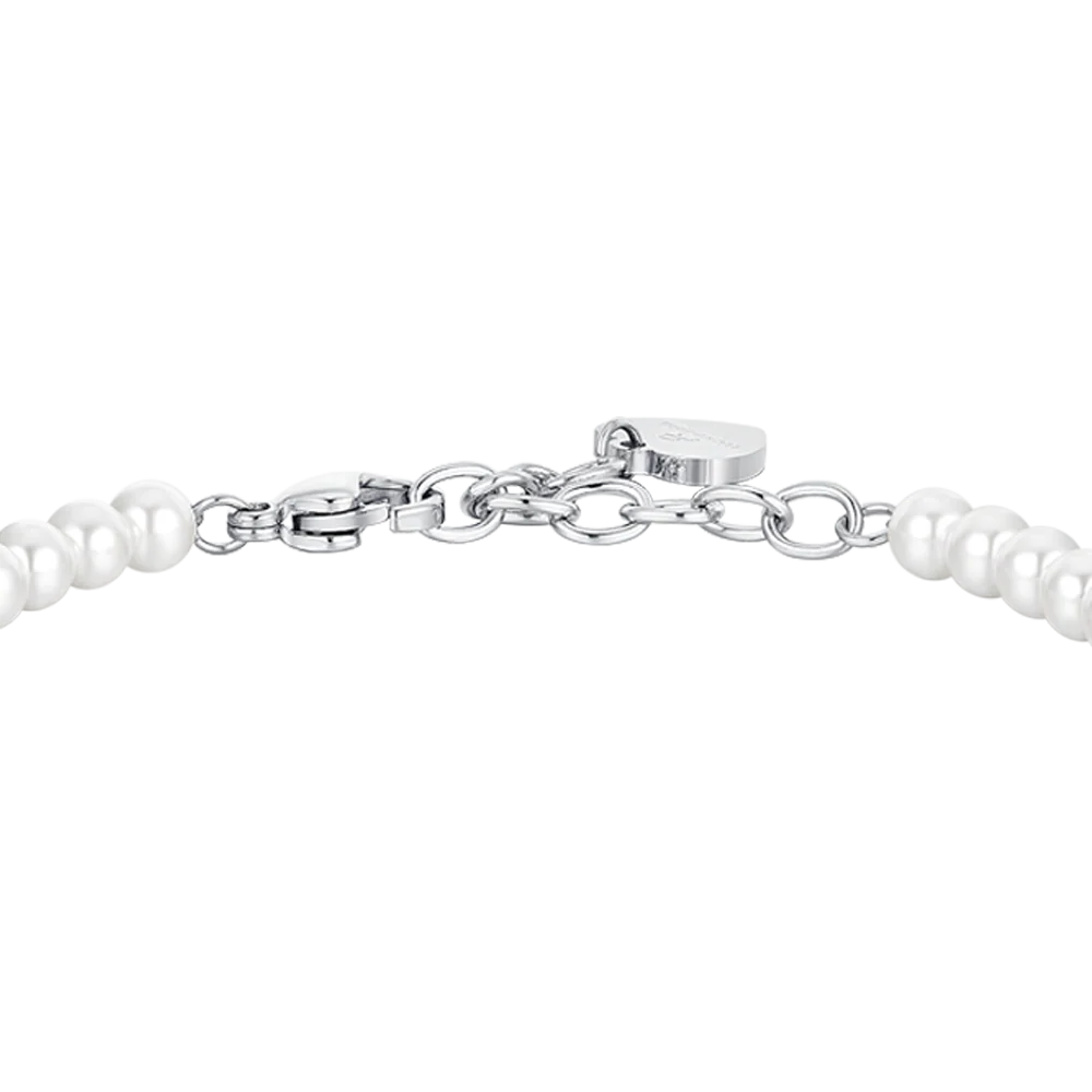 BRACCIALE DONNA IN ACCIAIO PERLE SINTETICHE E CUORE - Image 5