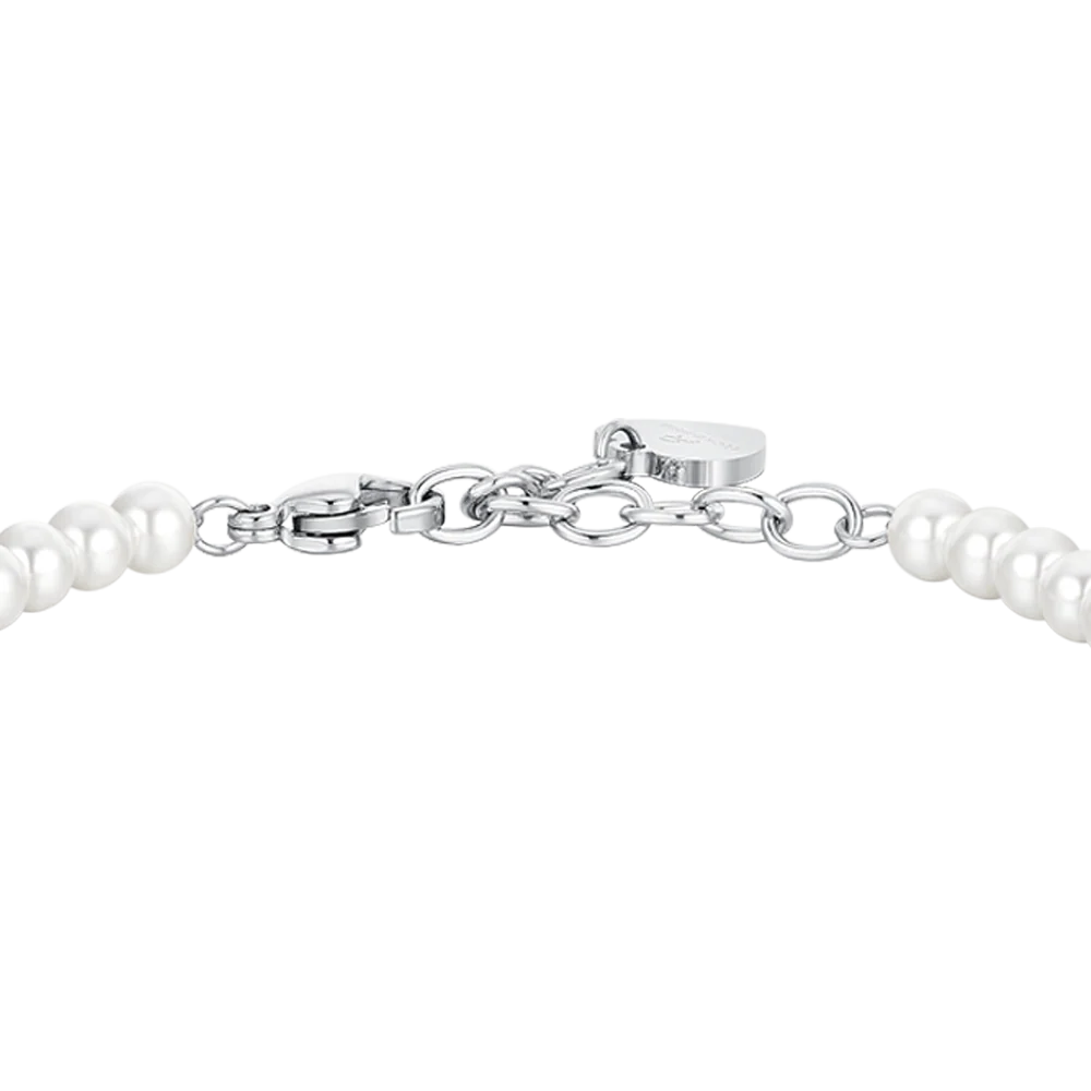 BRACCIALE DONNA IN ACCIAIO PERLE SINTETICHE E QUADRIFOGLIO - Image 5