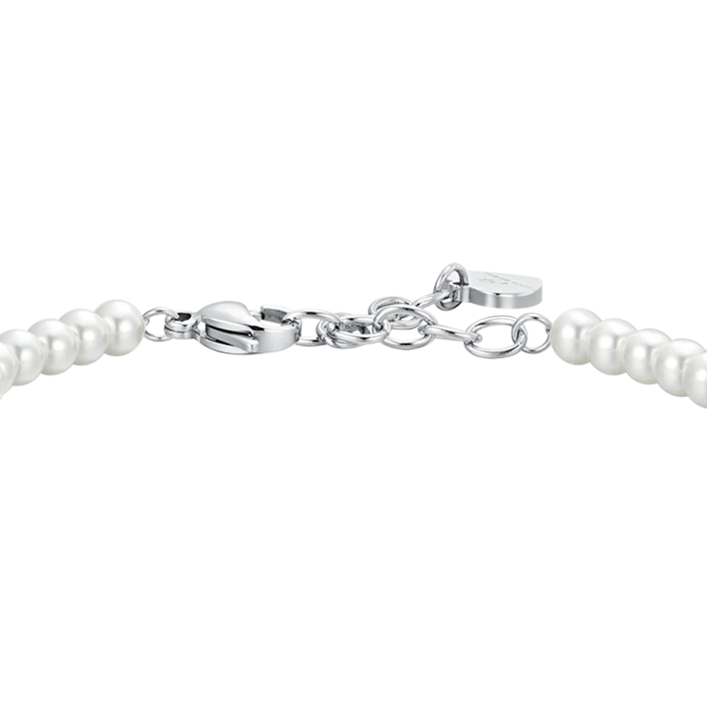 BRACCIALE DONNA IN ACCIAIO PERLE SINTETICHE E ZIRCONE BIANCO - Image 5