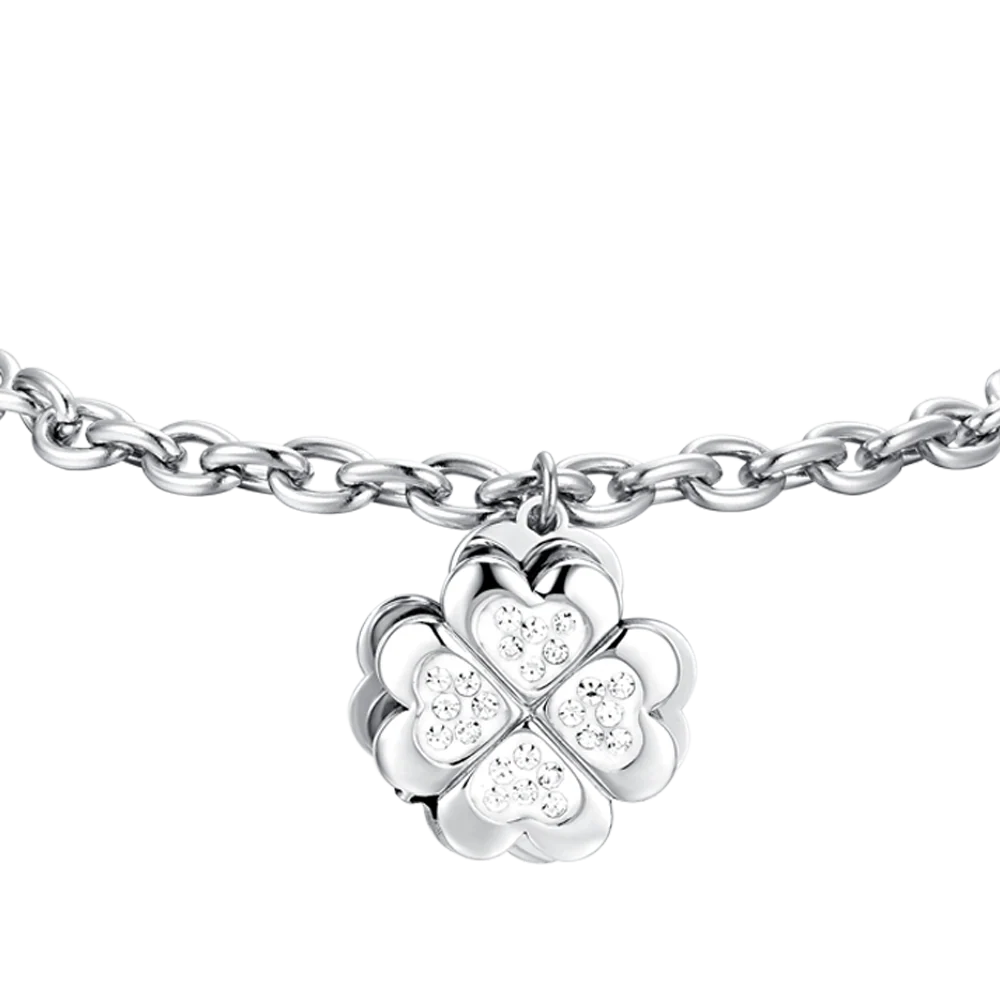 BRACCIALE DONNA IN ACCIAIO QUADRIFOGLIO GIREVOLE - Image 5