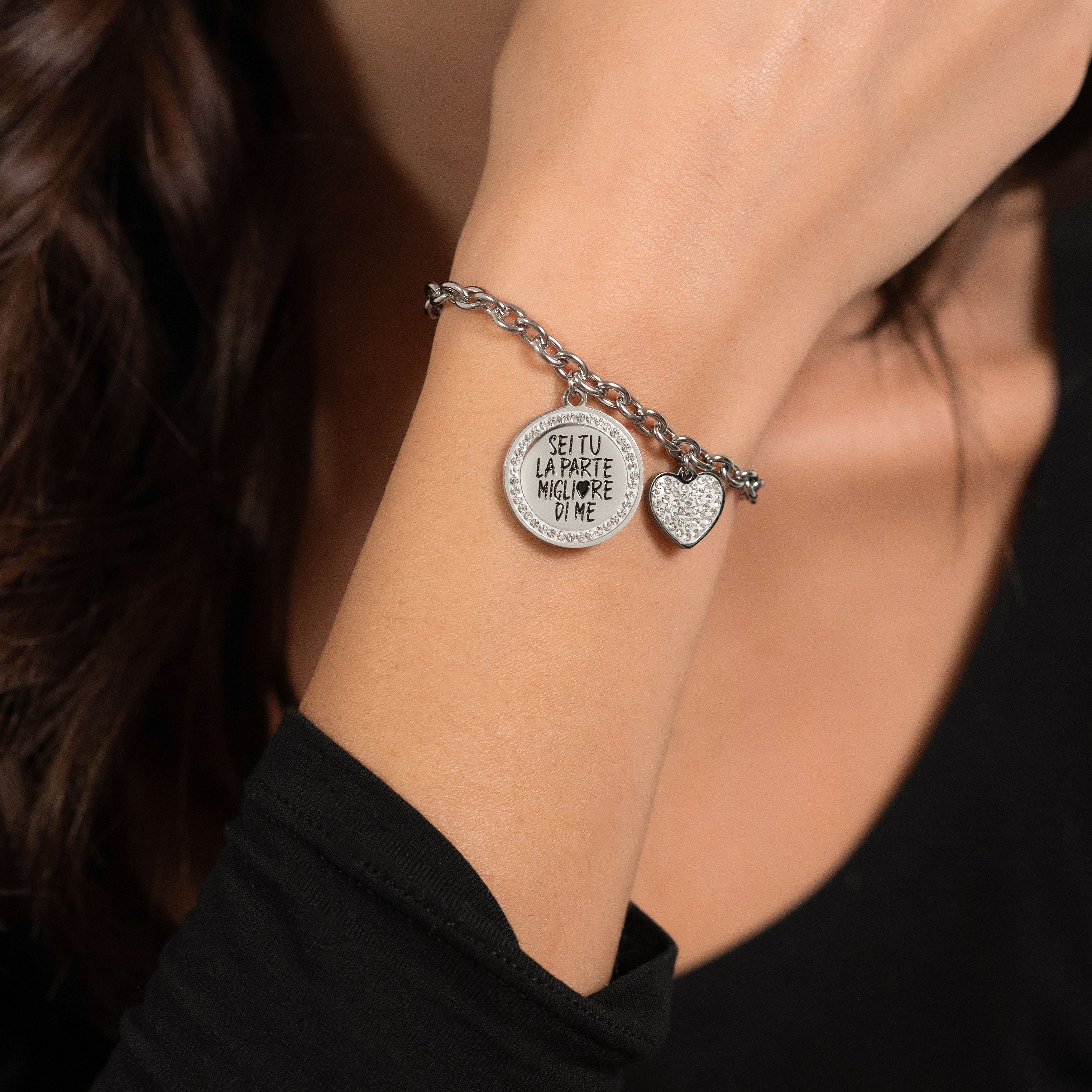 BRACCIALE DONNA IN ACCIAIO SEI TU LA PARTE MIGLIORE DI ME - Image 2