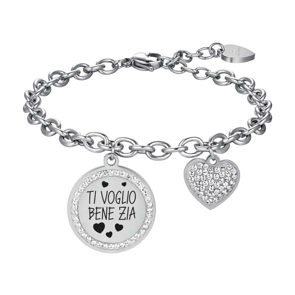 BRACCIALE DONNA IN ACCIAIO TI VOGLIO BENE ZIA
