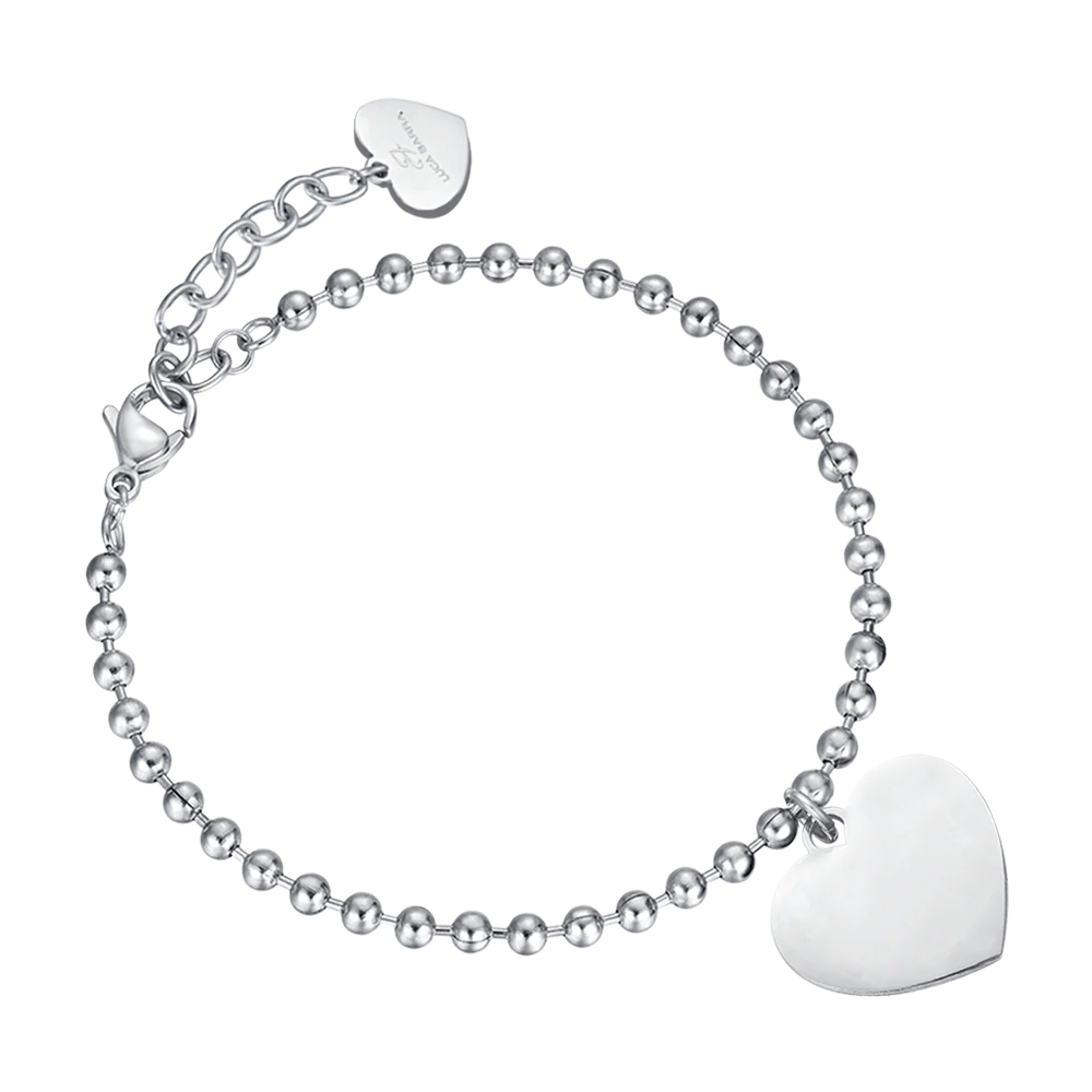 BRACCIALE DONNA PERSONALIZZATO IN ACCIAIO CON CUORI