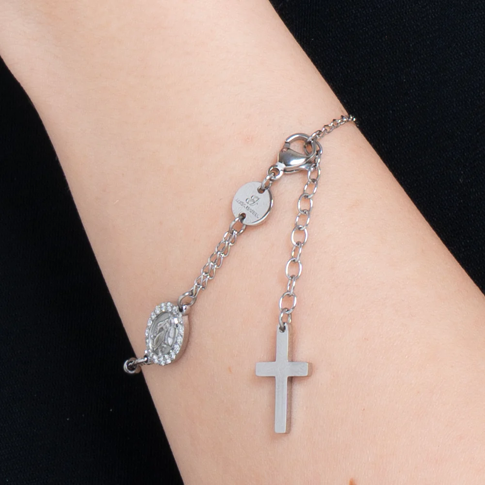 BRACCIALE DONNA ROSARIO IN ACCIAIO - Image 2