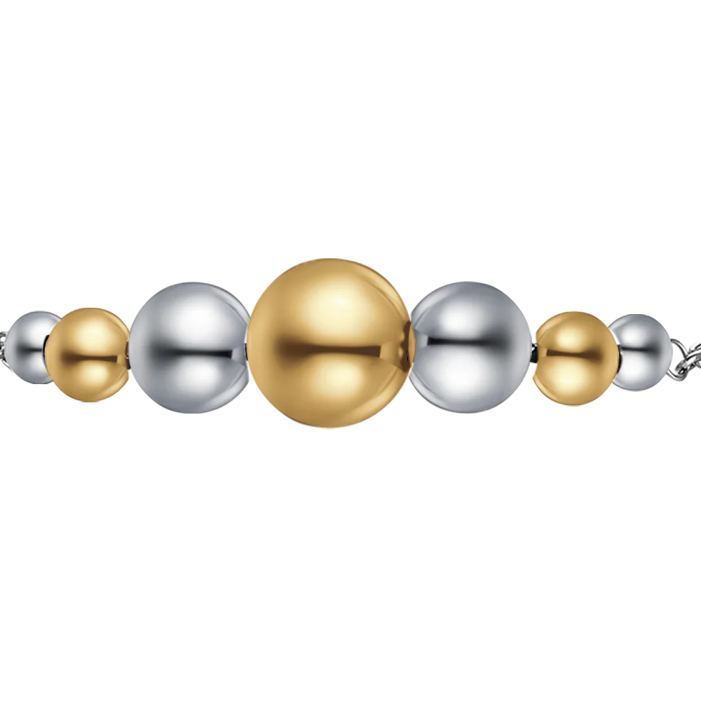 BRACCIALE DONNA SFERE ACCIAIO E  IP GOLD - Image 4