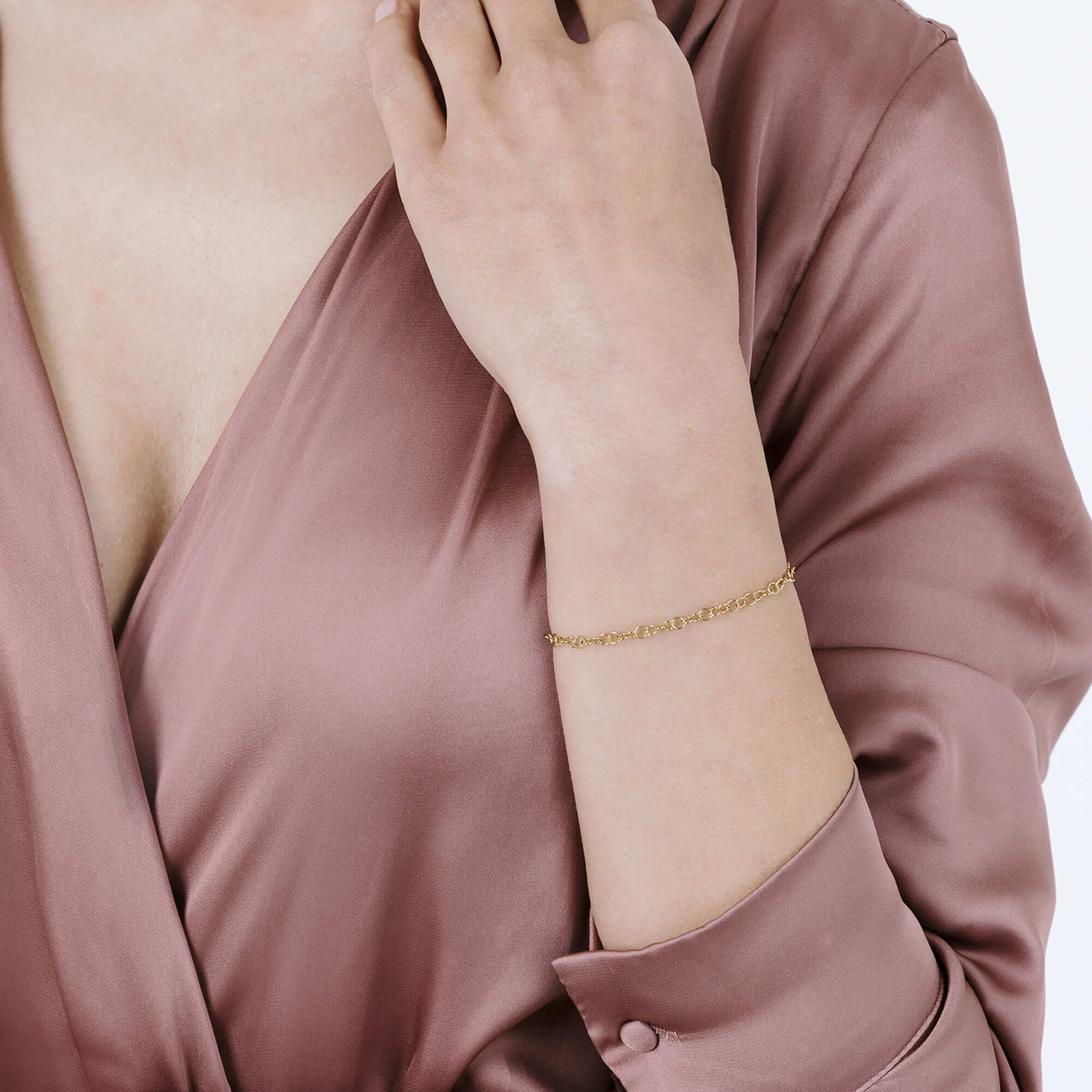 BRACCIALE DONNA IN ACCIAIO CON CERCHI IP GOLD - Image 2