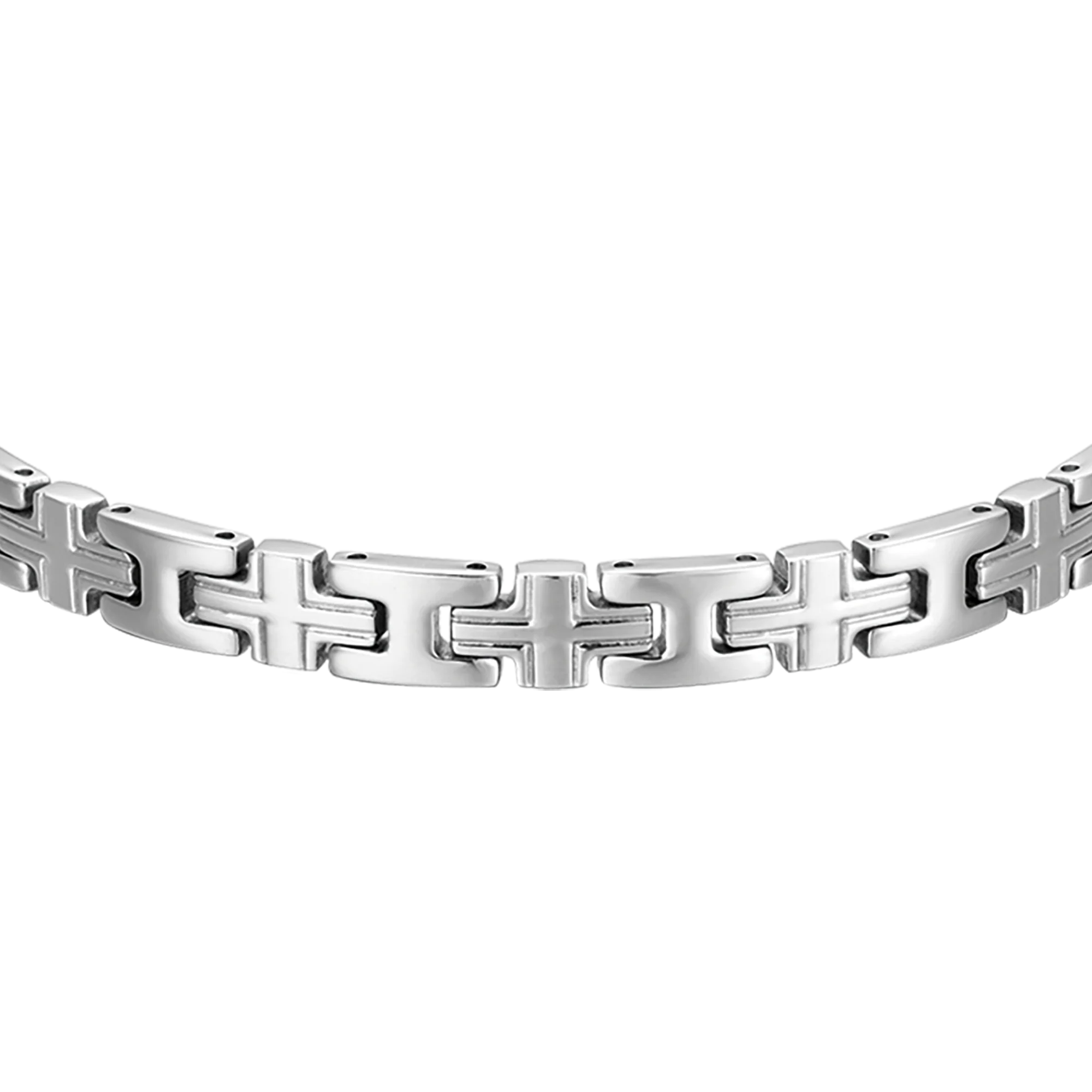 BRACCIALE UOMO IN ACCIAIO MAGLIA CROCE - Image 4