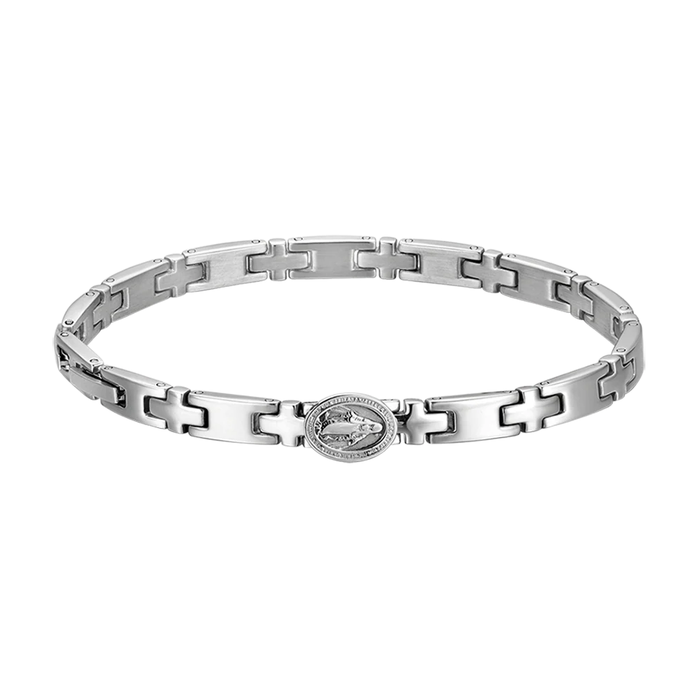 BRACCIALE UOMO IN ACCIAIO ROSARIO