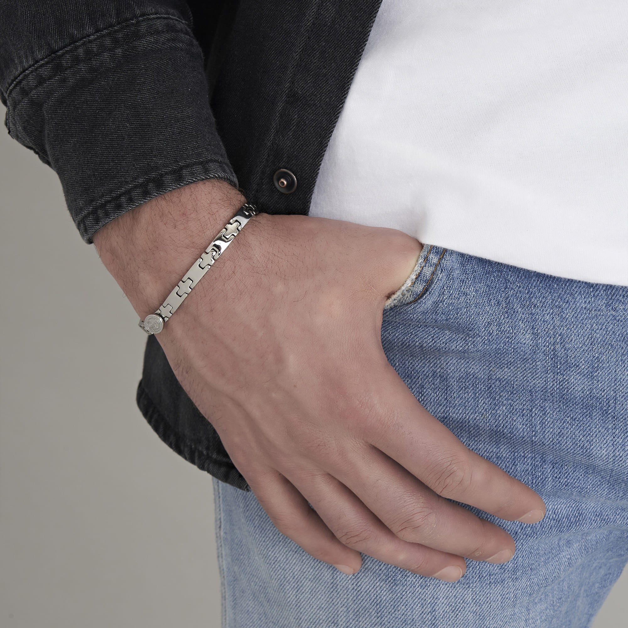 BRACCIALE UOMO IN ACCIAIO ROSARIO - Image 3