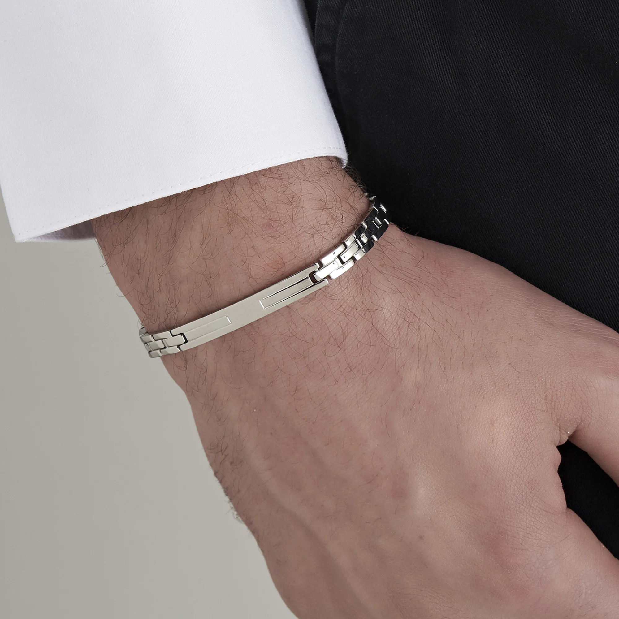 BRACCIALE UOMO IN ACCIAIO MAGLIA STRETTA - Image 2