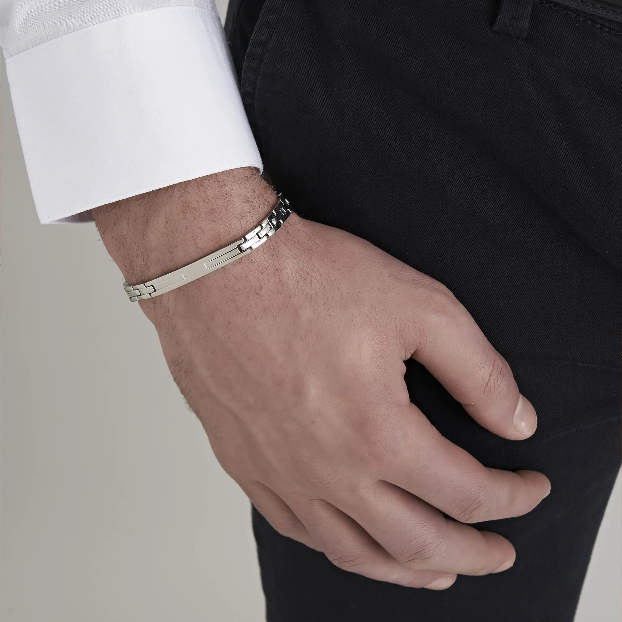 BRACCIALE UOMO IN ACCIAIO MAGLIA STRETTA - Image 3