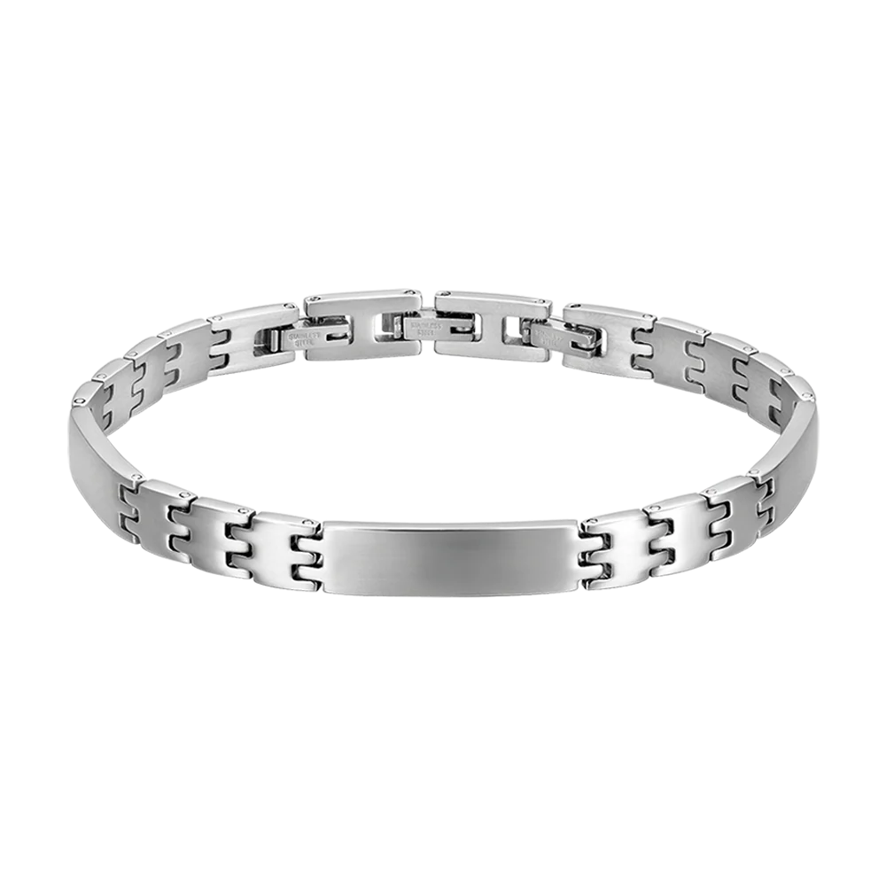 BRACCIALE UOMO IN ACCIAIO MAGLIA LARGA