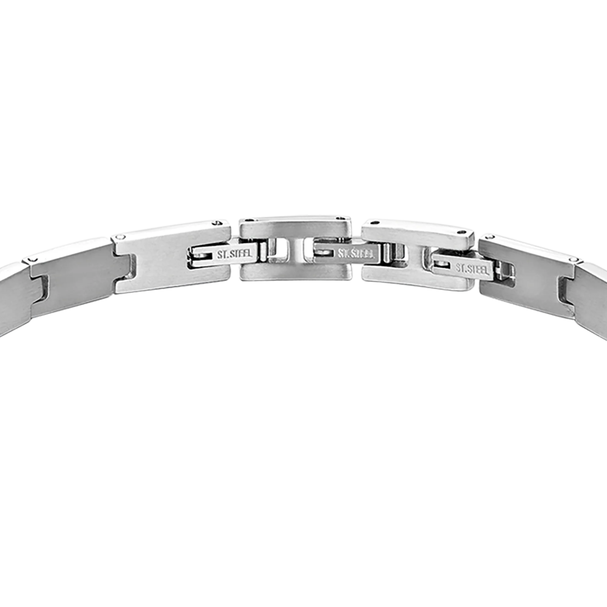 BRACCIALE UOMO CON PIASTRA IN ACCIAIO ED ELEMENTI NERI - Image 5