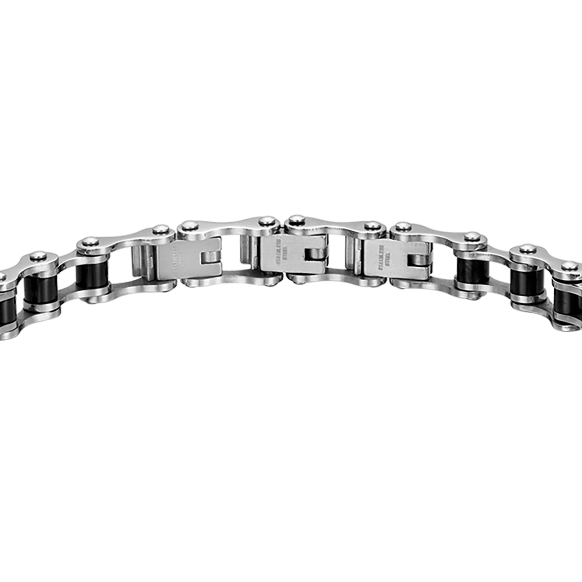 BRACCIALE UOMO IN ACCIAIO CON ELEMENTI IN IP NERO - Image 4