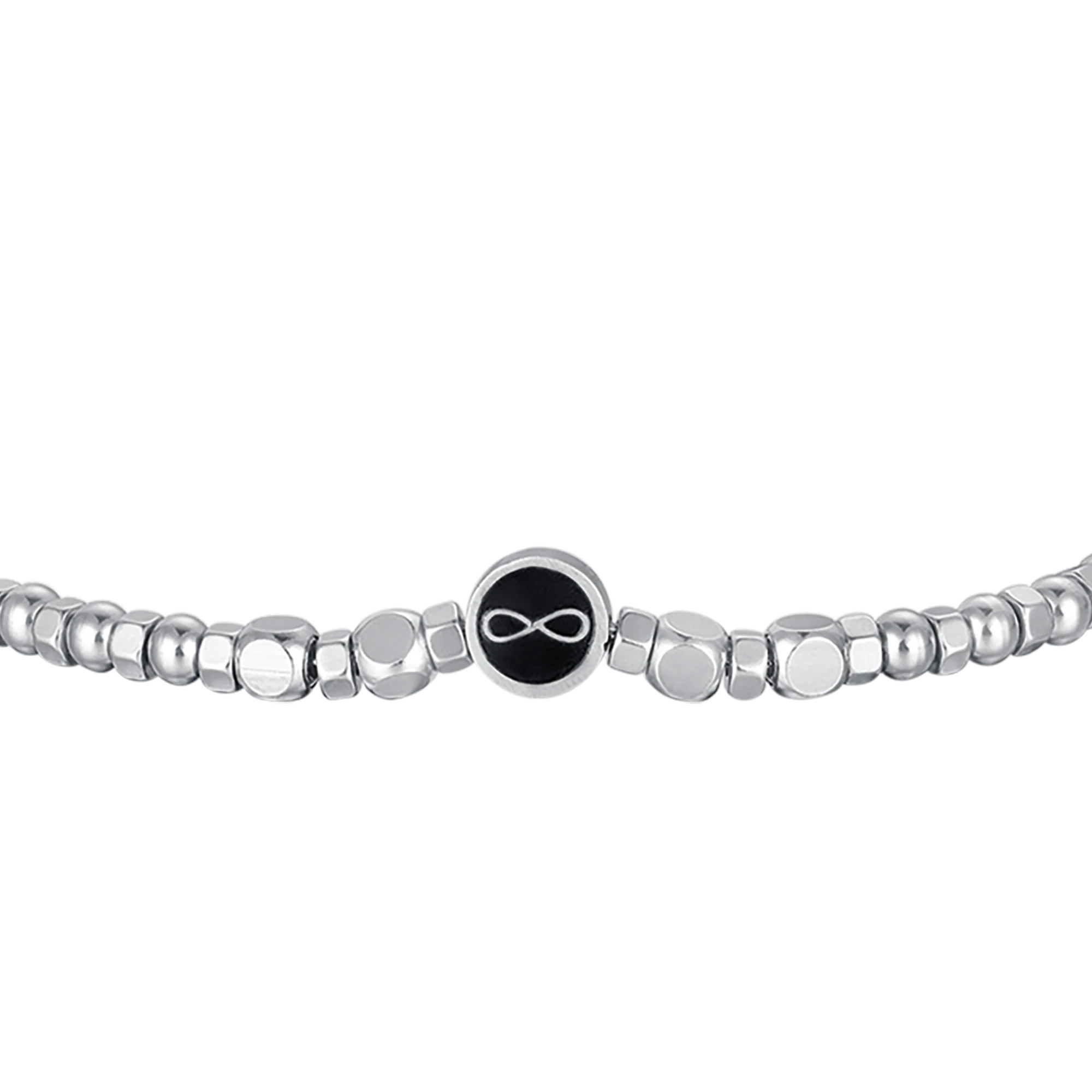 BRACCIALE UOMO IN ACCIAIO CON AGATA NERA E INFINITO - Image 4